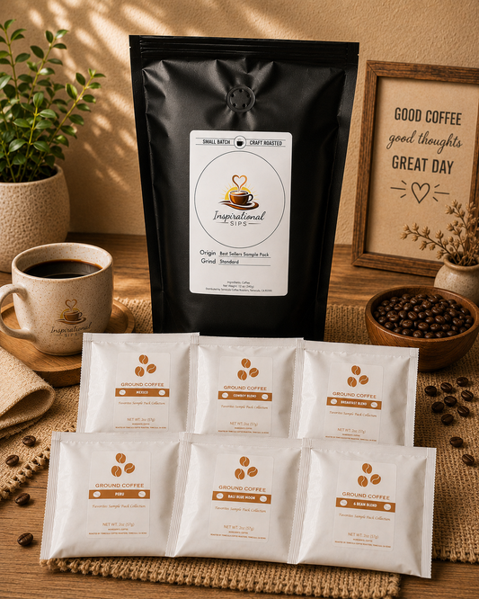 Best Sellers Sample Pack: 6Bean, Cowboy, Breakfast, Peru, Mexico, Bali